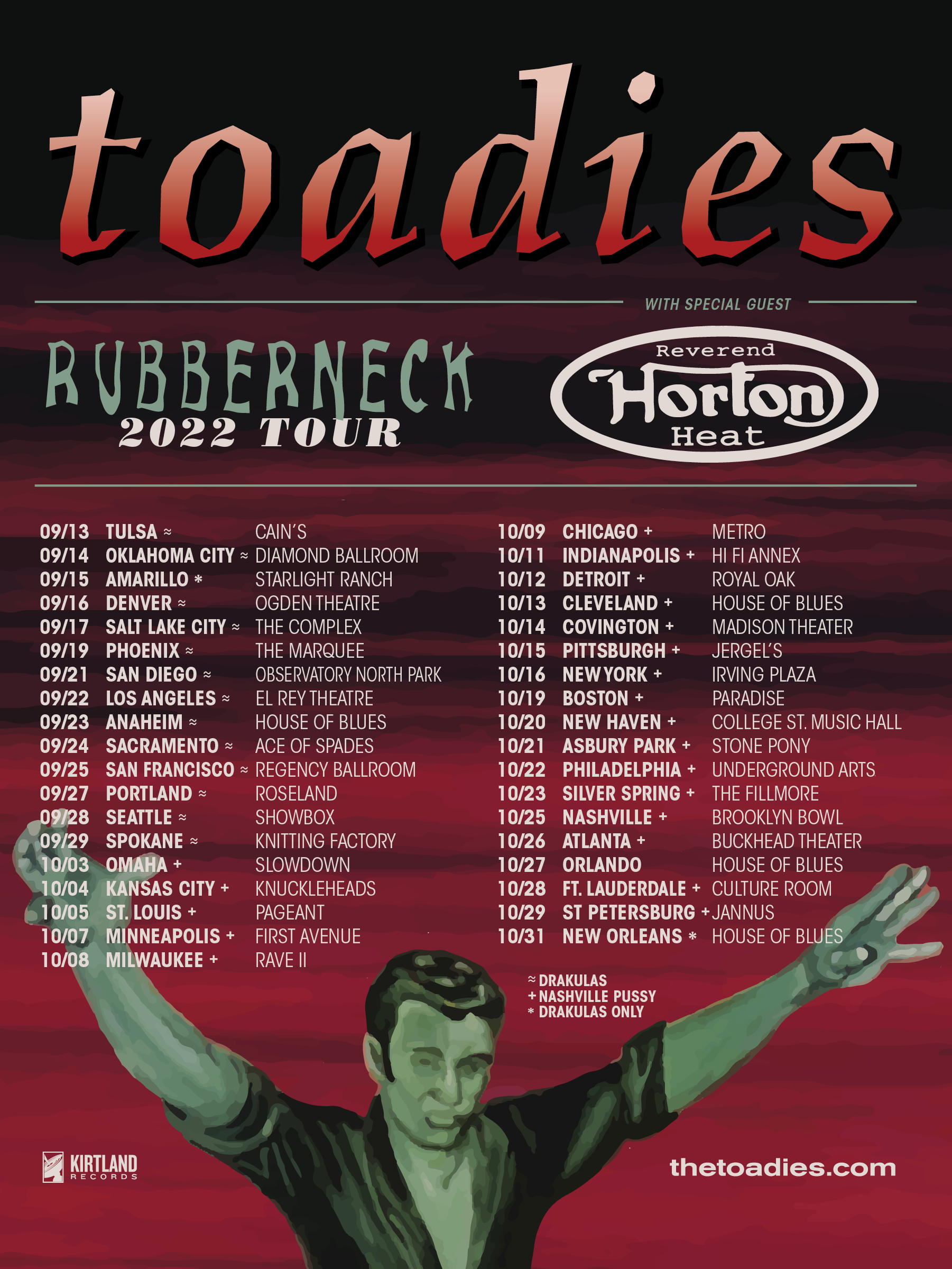 toadies tour schedule